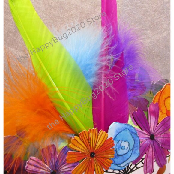 Papyrus DAY OF THE DEAD Halloween gift bag/tote-feathers + Tissue Paper-SEALED - Picture 6 of 10
